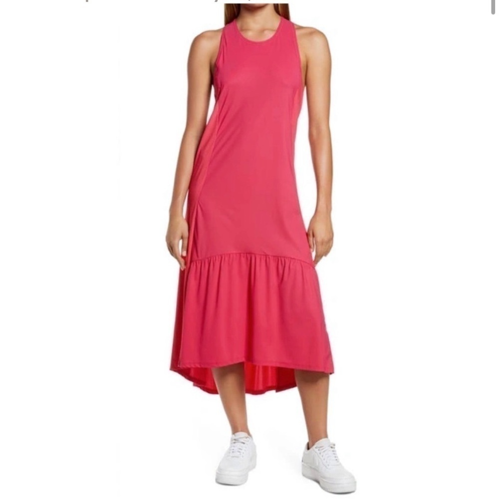 Sweaty Betty Explorer Ace Sleeveless Midi Dress in Tayberry Pink Size Large NWT